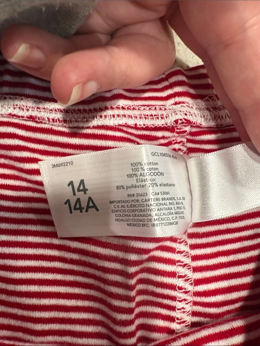 Carters unisex size 14 red Christmas pajamas